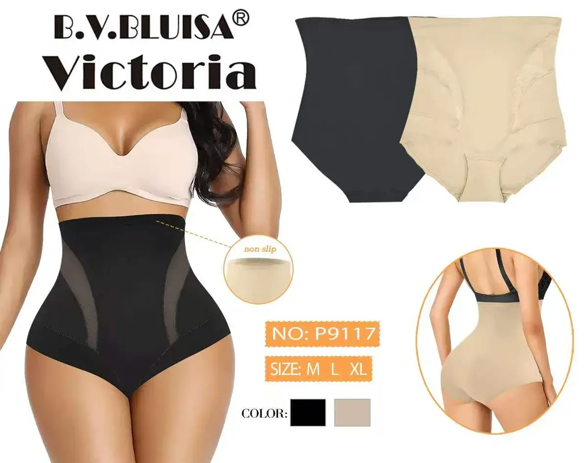 Majtki modelujące wysoki stan czarne i beżowe Victoria