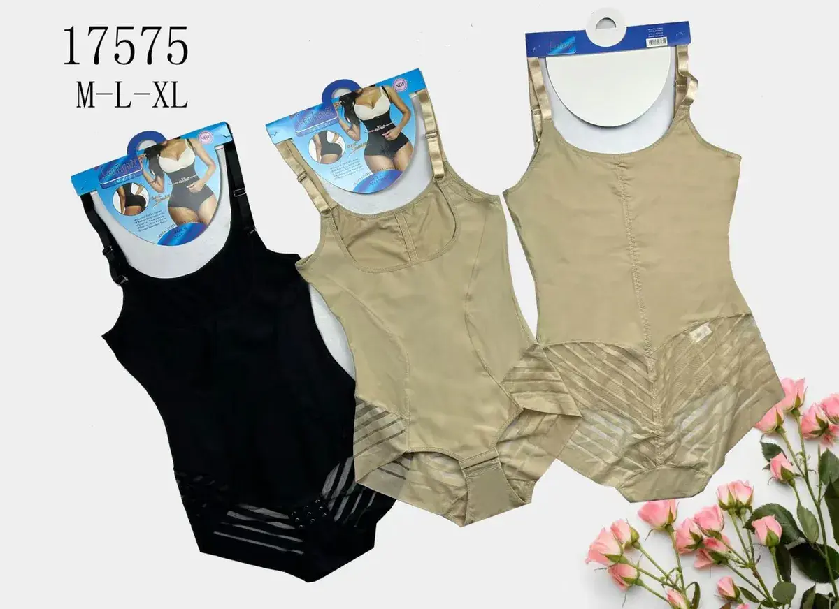 Beżowe i czarne body modelujące 17575 M-L-XL