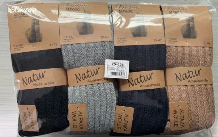 Skarpetki Alpaka Natur 39-42 ciepłe wełniane mix kolorów