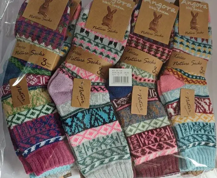 Kolorowe skarpety damskie Nature Socks Angora 3 pary 36-42