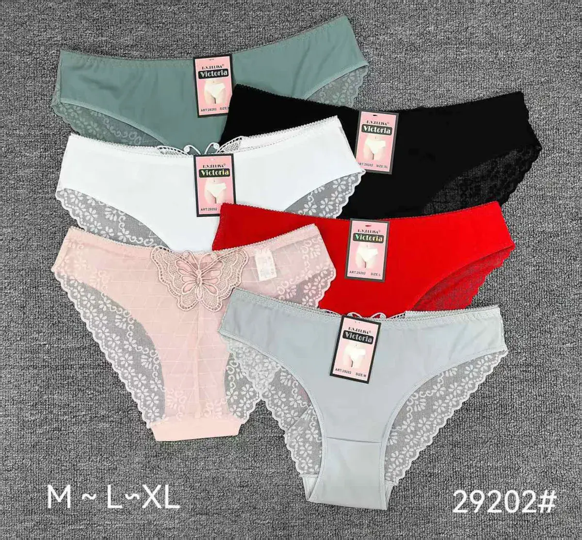 Majtki damskie Victoria z koronką w różnych kolorach M-L-XL