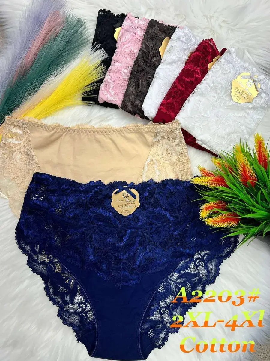 Majtki damskie koronkowe bawełniane mix kolorów 2XL-4XL