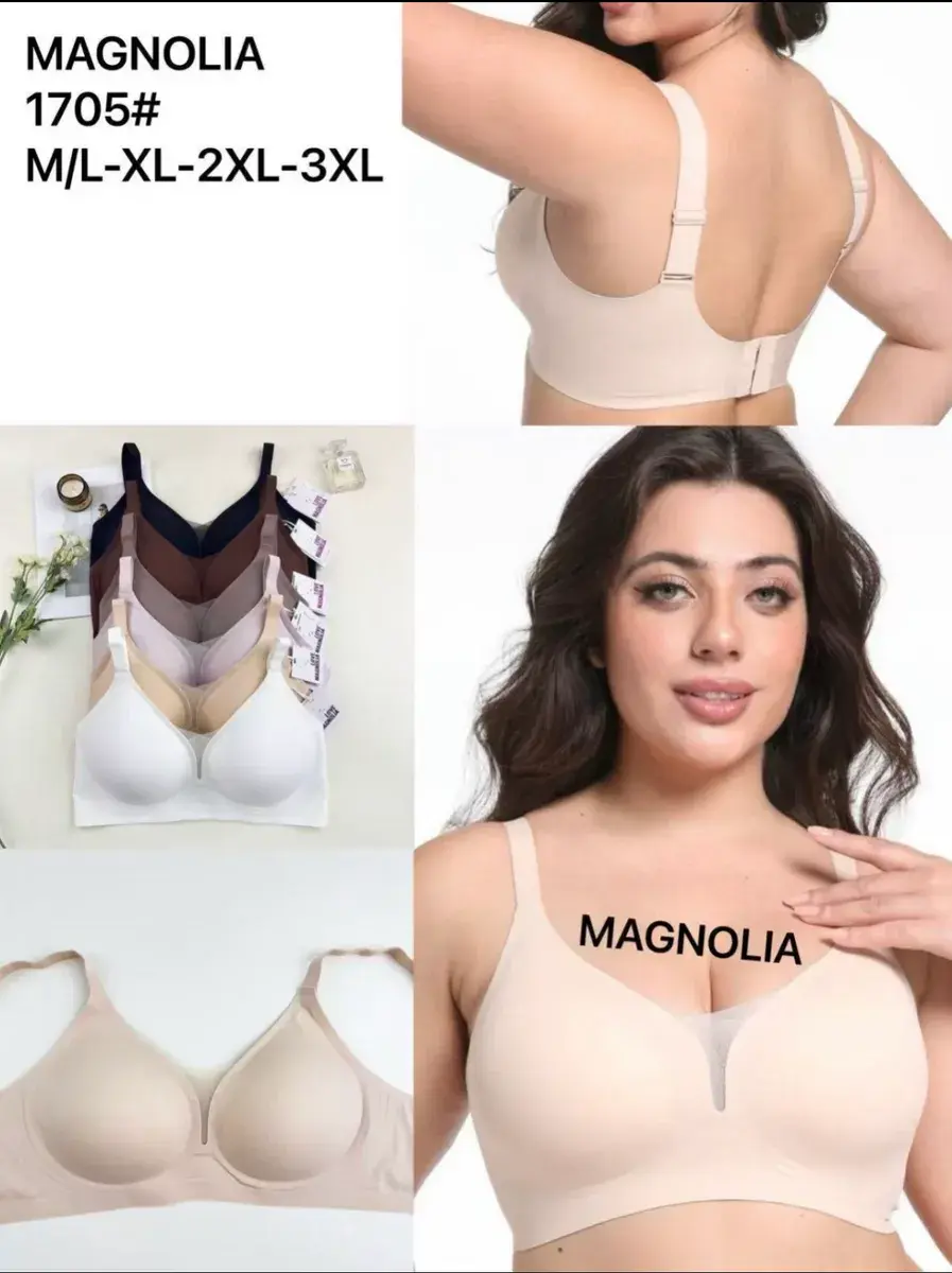 Biustonosz Magnolia beżowy miękki komfortowy M-3XL