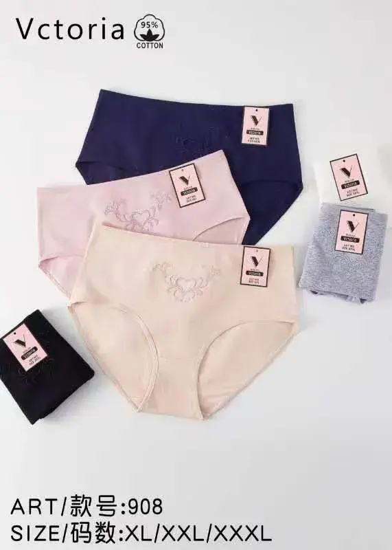Majtki damskie bawełniane Vctoria w pastelowych kolorach XL-XXXL