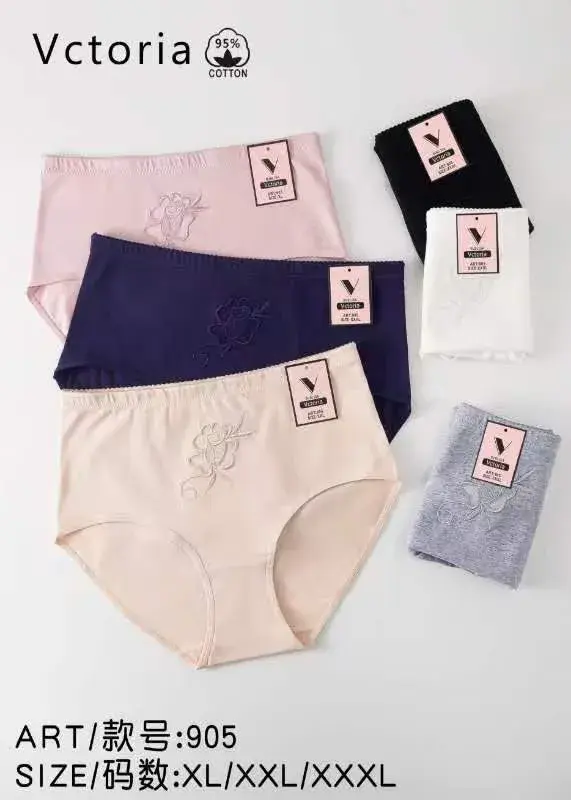 Majtki damskie Victoria haftowane 95% bawełny XL-XXXL mix kolorów