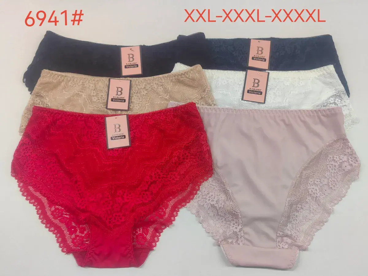 Majtki damskie koronkowe Victoria XXL-XXXXL mix kolorów