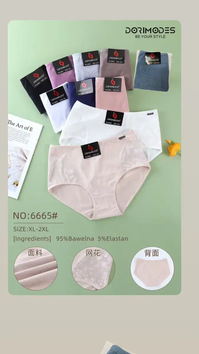 Majtki damskie Dorimodes bawełniane z elastanem XL-2XL mix kolorów