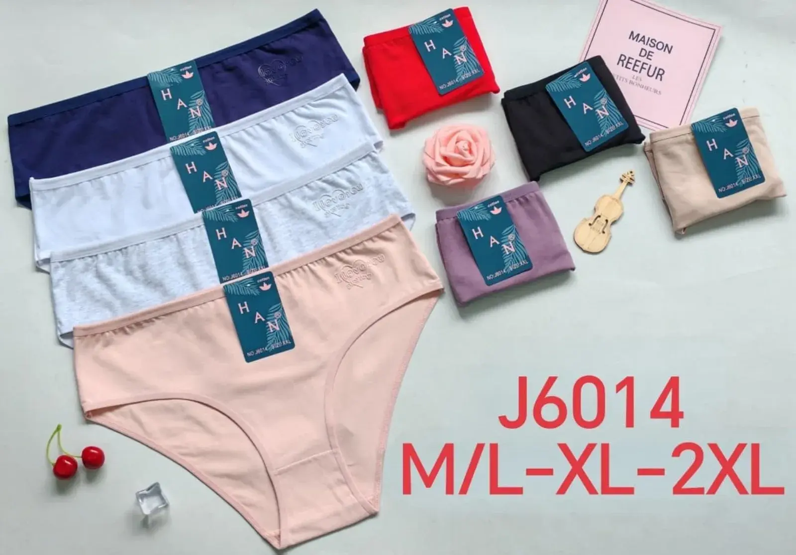 Majtki damskie bawełniane HAN J6014 mix kolorów M/L-XL-2XL 24szt