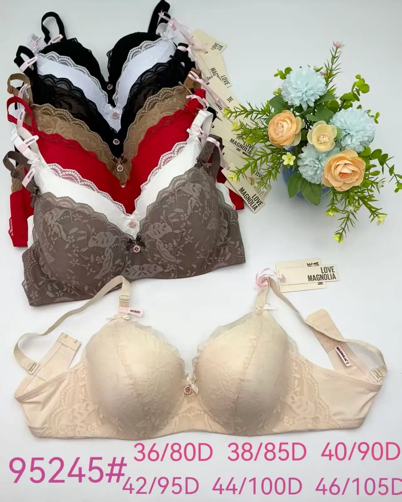 Biustonosz damski Love Magnolia koronka różne kolory