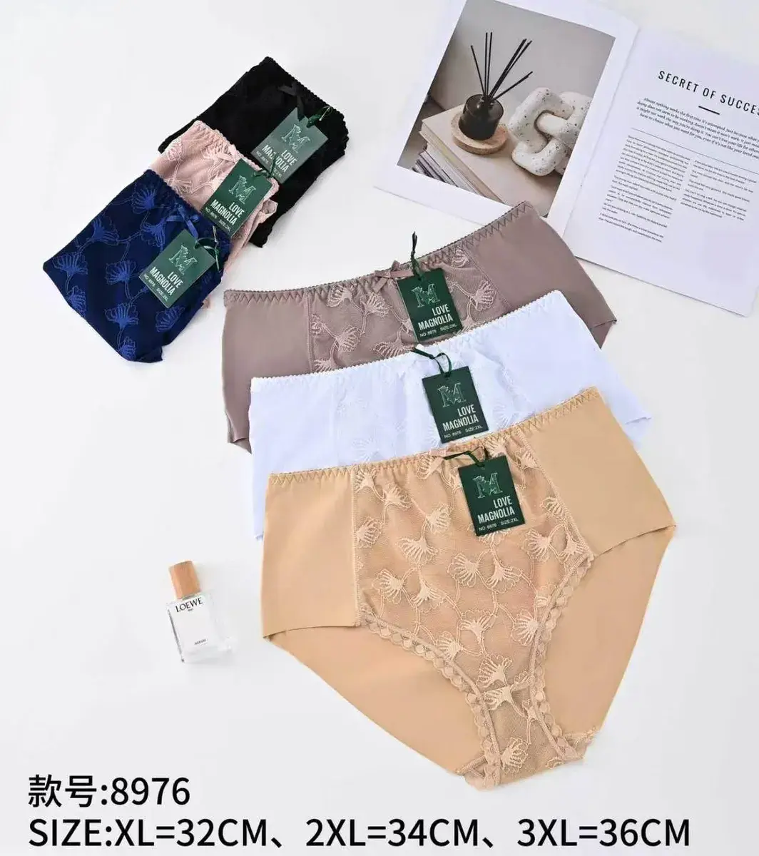 Majtki damskie Love Magnolia z haftem w 5 kolorach, rozmiar XL-3XL
