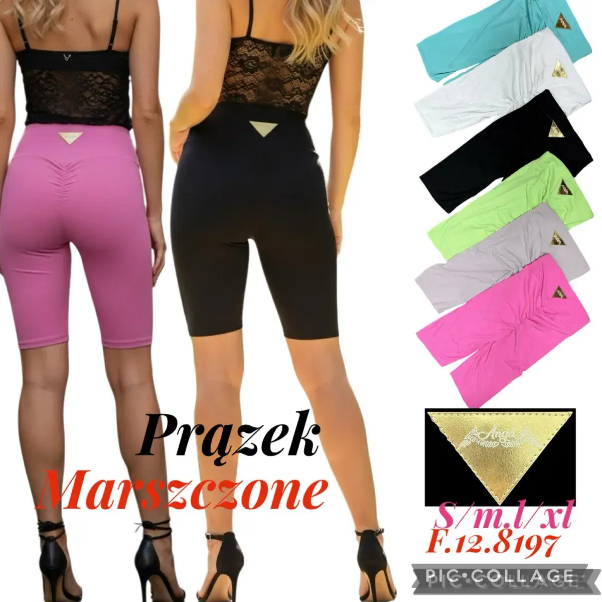 Prążek Marszczony Czarny S/M/L/XL