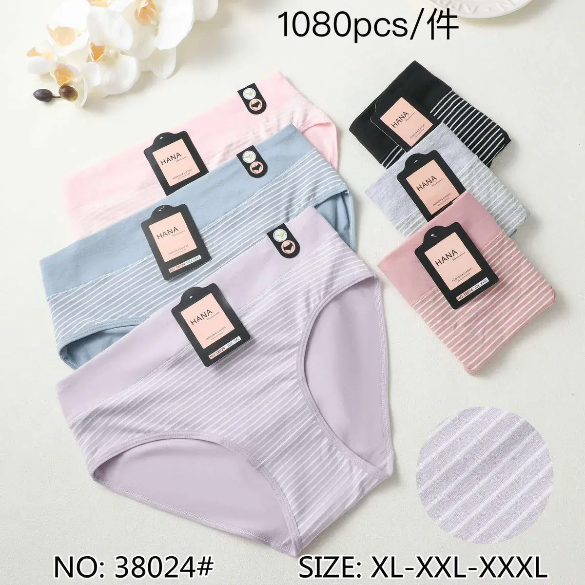 HANA Majtki Damskie XL-XXL-XXXL Pastelowe Paski Komfort
