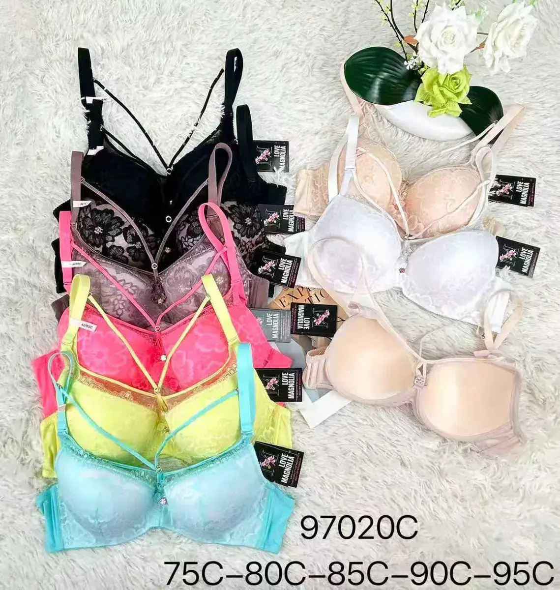 Biustonosz Love Magnolia koronkowy mix kolorów rozmiary 75C-95C