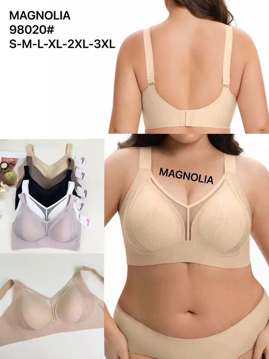 Biustonosz Magnolia beżowy miękki bez fiszbin S-3XL