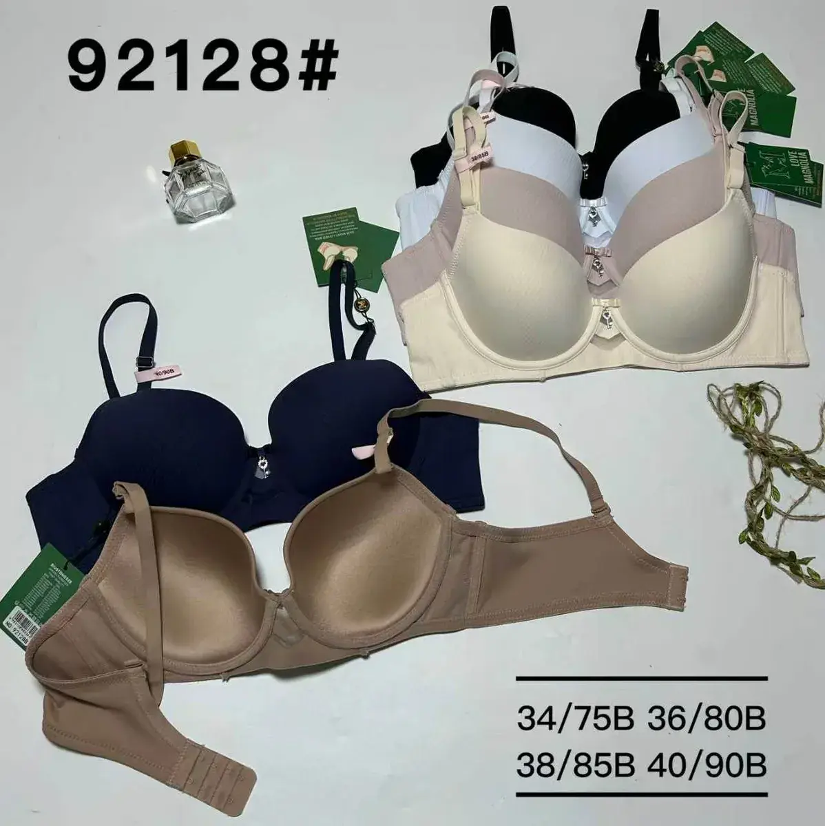 Biustonosz damski 34-40 B w kolorach beż, granat, czarny, biały