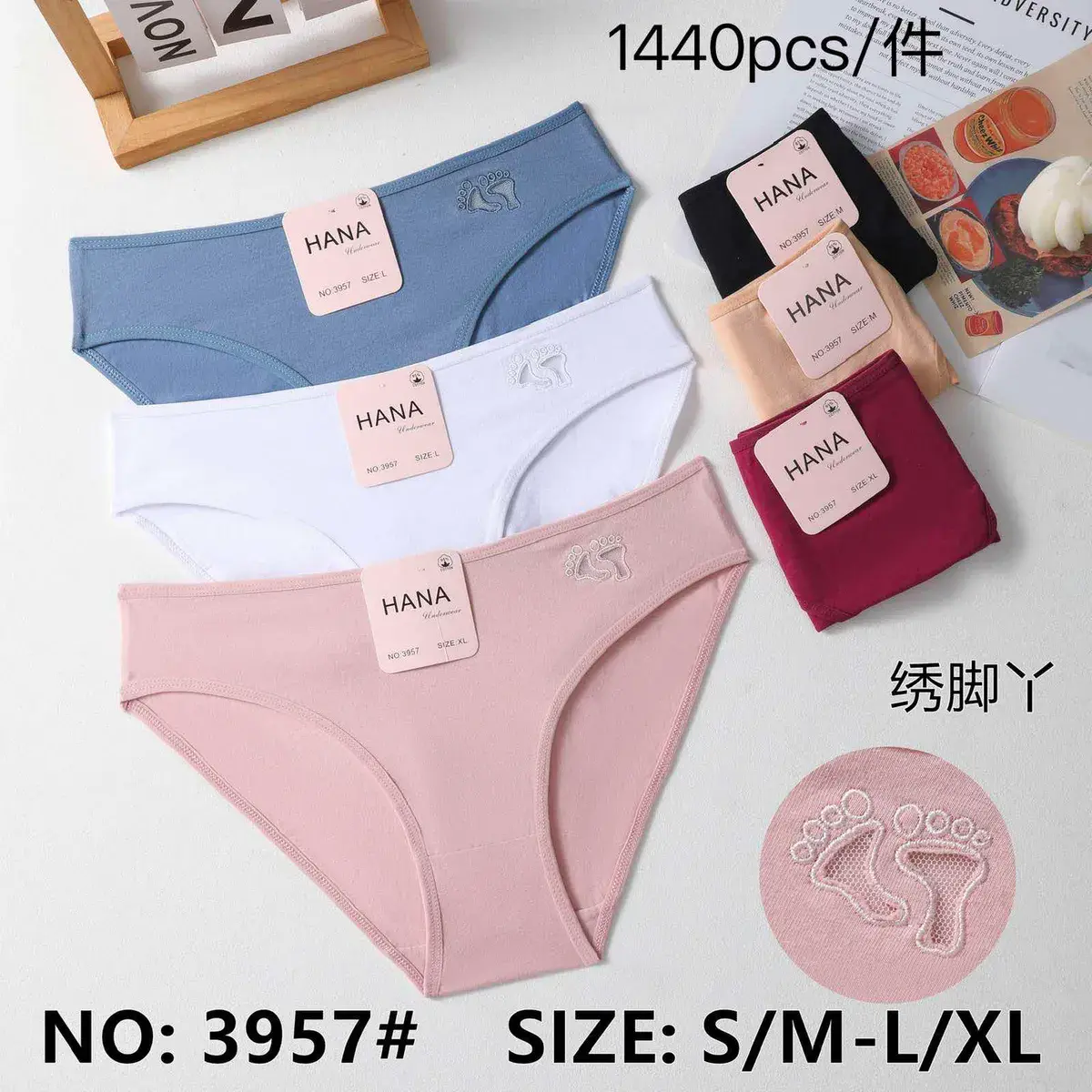 HANA Majtki Damskie Bawełniane Kolorowe Rozmiary S-XL
