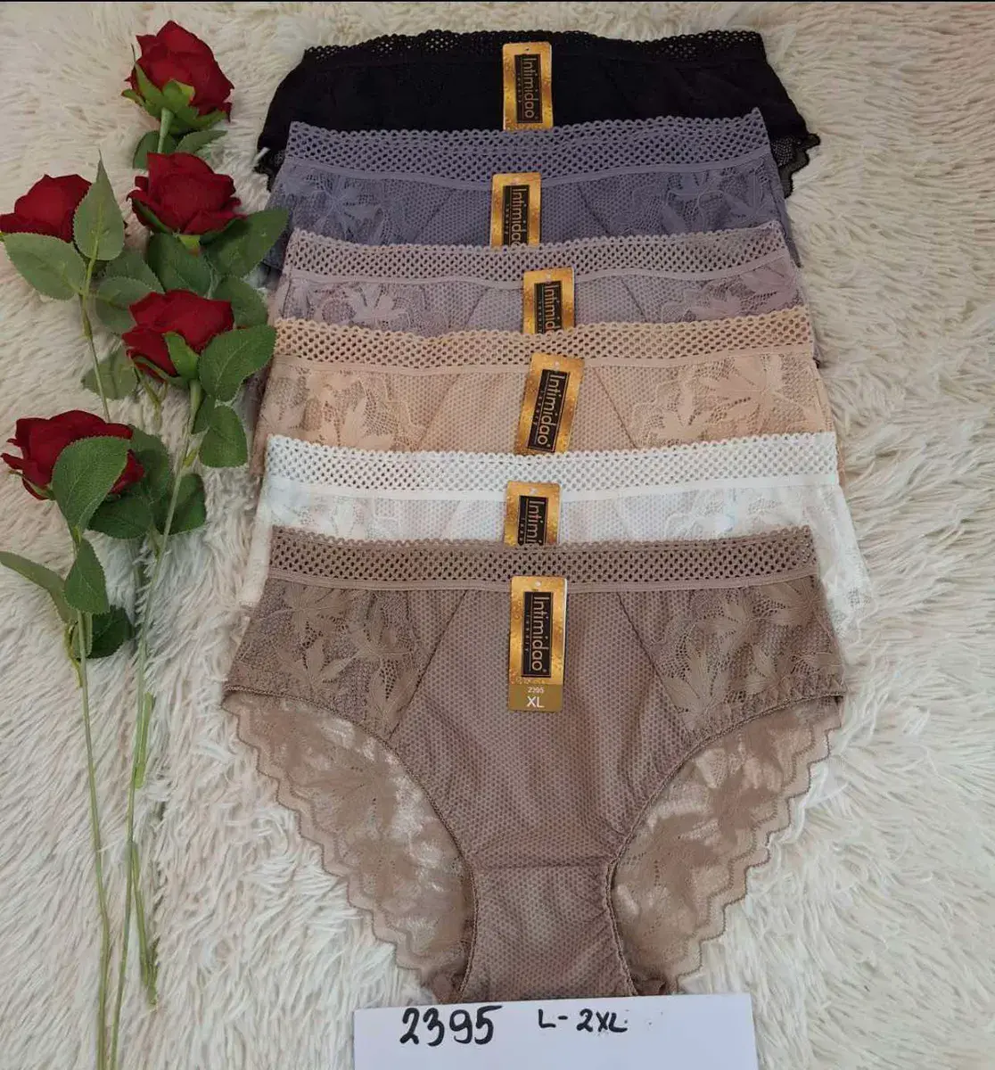 Majtki damskie koronkowe Intimidoo mix kolorów L-2XL