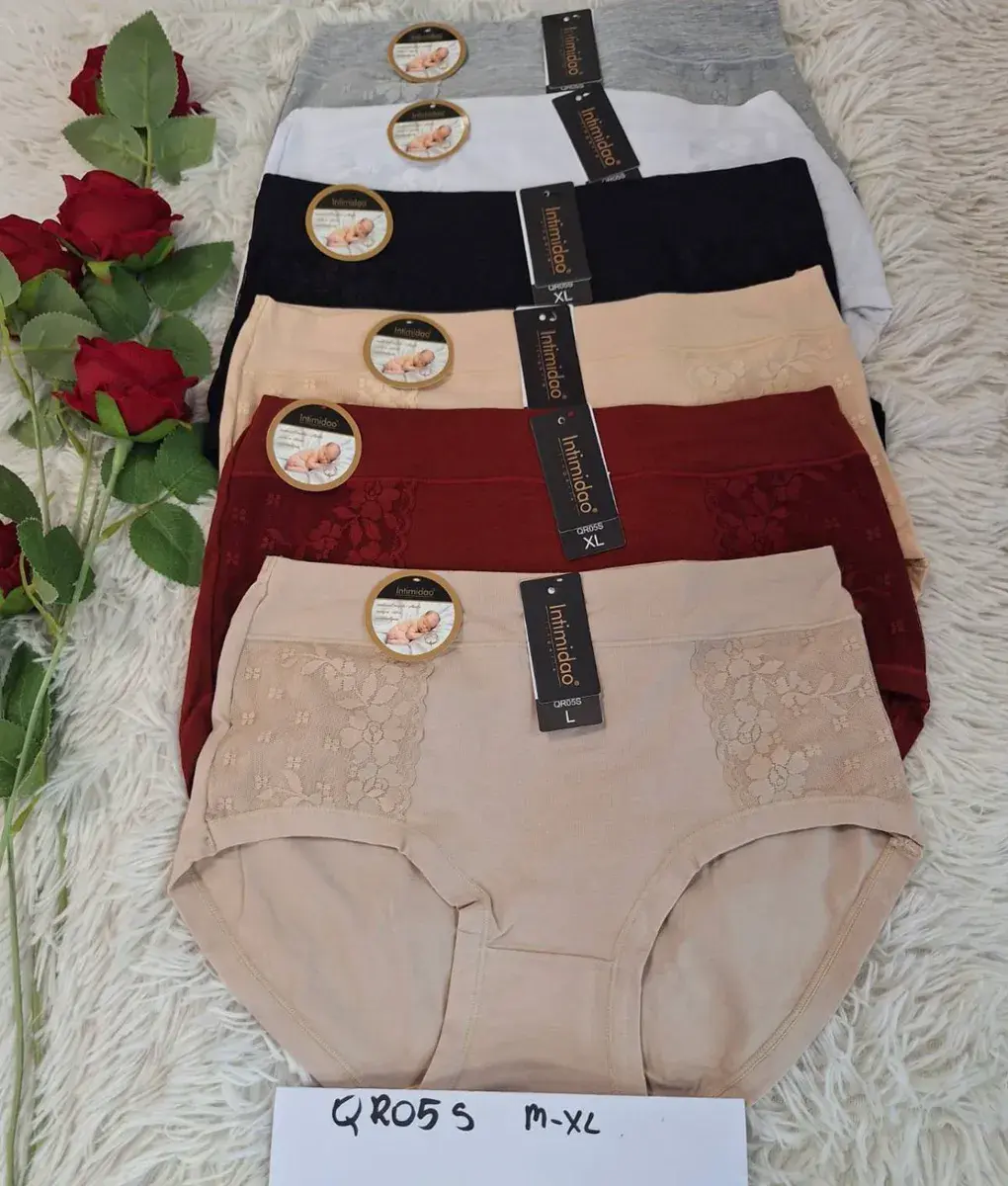Majtki damskie z koronką w zestawie 6 kolorów M-XL
