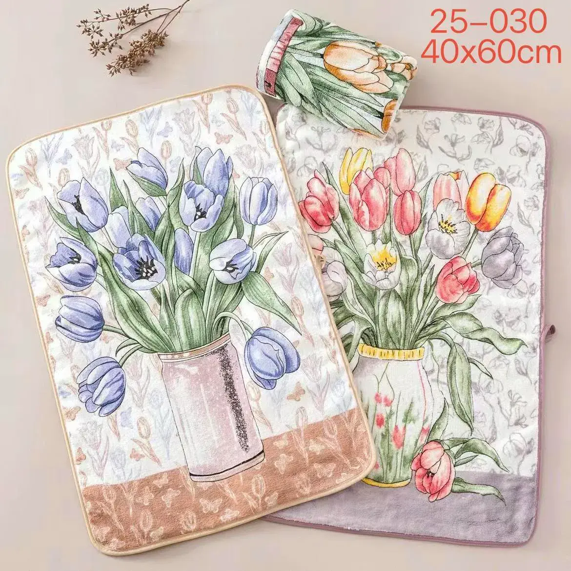Ścierki Mikrofibra 40x60cm ze Wzorem Tulipanów