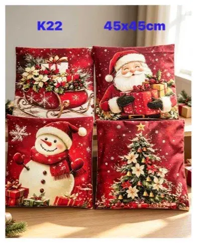 Poszewka świąteczna 45x45 cm mix wzorów czerwonych