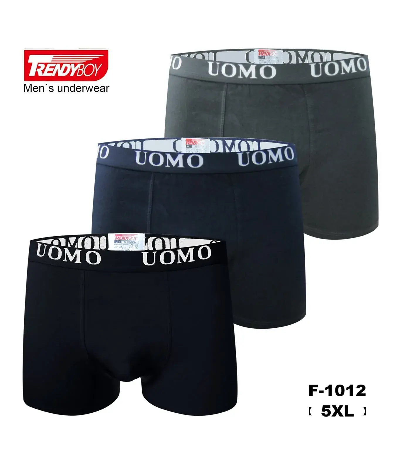 Bokserki męskie TRENDYBOY UOMO 5XL bawełniane, mix kolorów