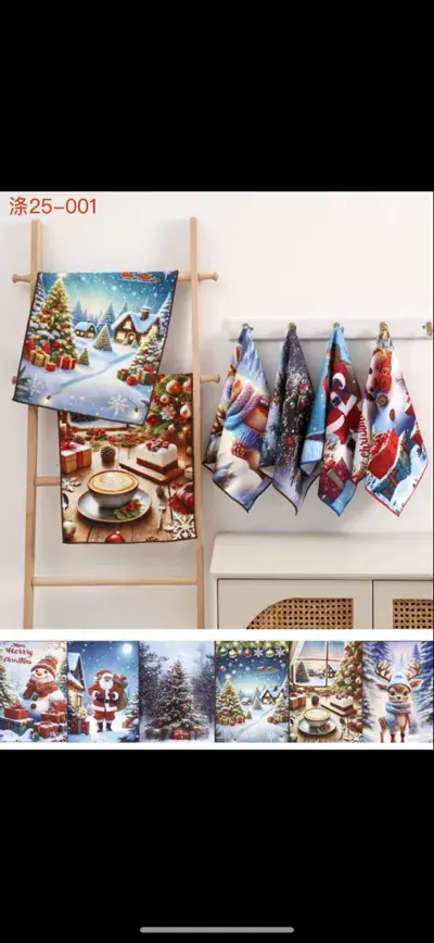 Ściereczki świąteczne Mikołaj i Bałwan 40x60 cm zestaw 24 szt