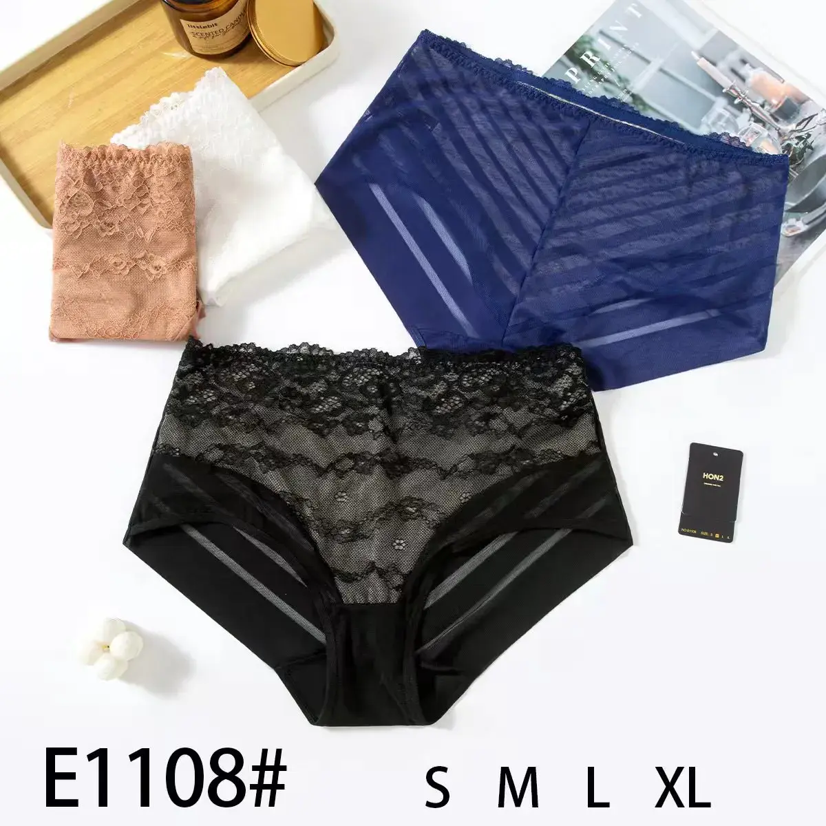 Majtki damskie koronkowe mix kolorów S-XL E1108