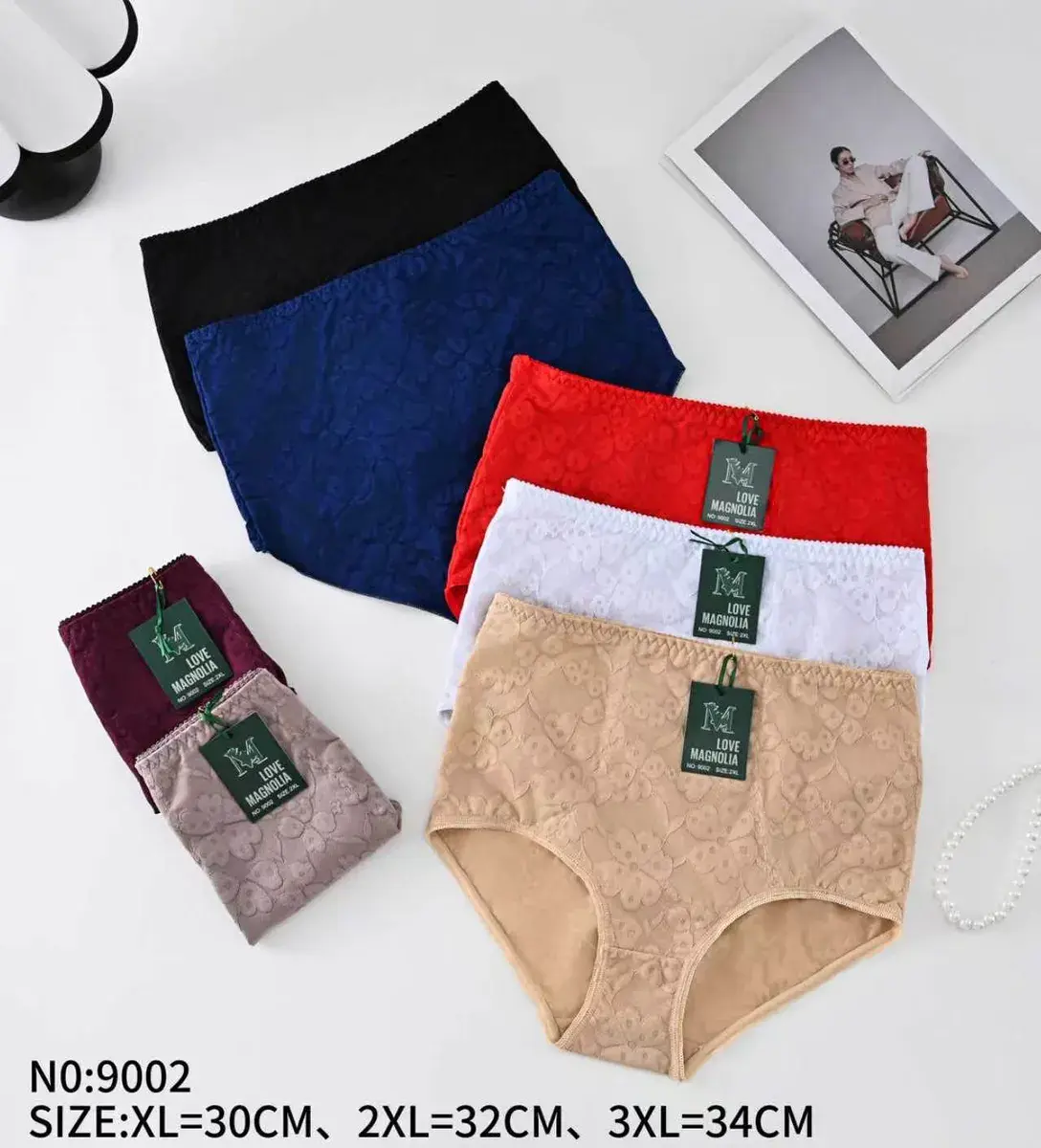 Majtki damskie Love Magnolia w kwiatowy wzór, rozmiary XL-3XL, mix kolorów