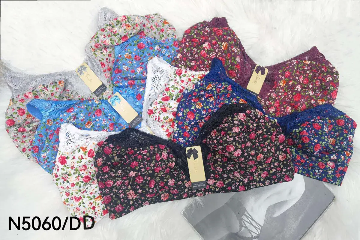 Biustonosz damski w kwiaty z koronką N5060/DD mix kolorów