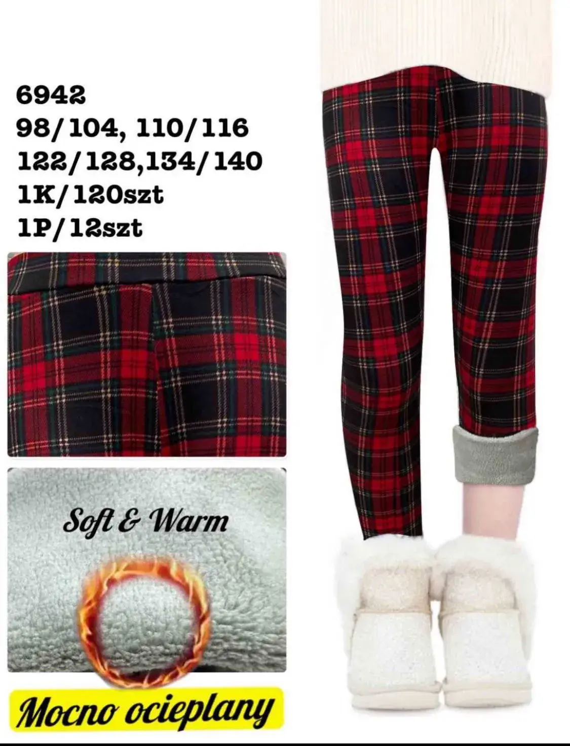 Legginsy dla Dzieci Ocieplane 140