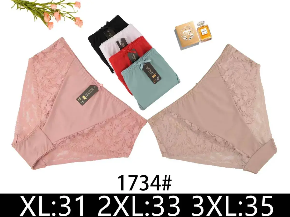 Majtki damskie koronkowe pastelowe XL-3XL 1734# mix kolorów