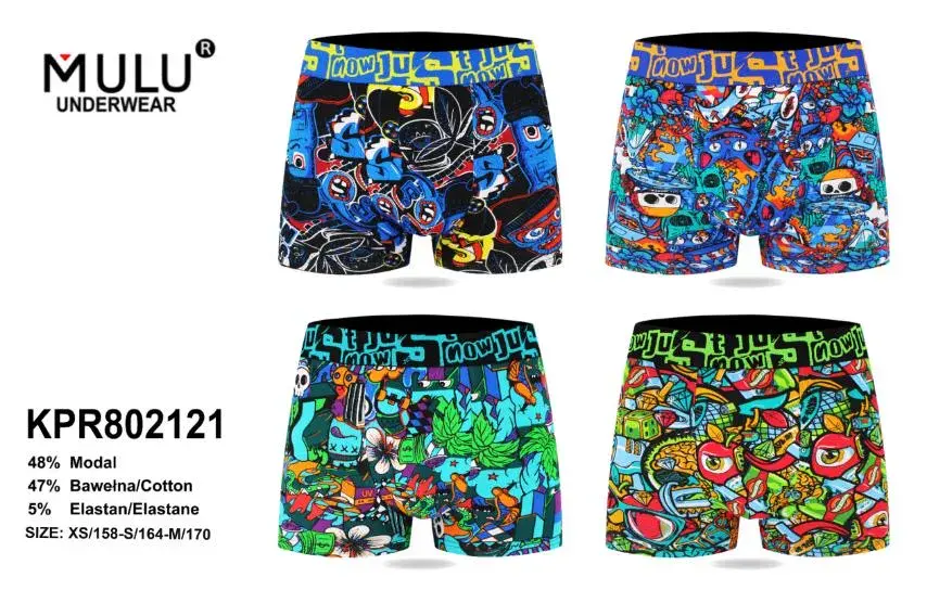 Mulu Underwear kolorowe bokserki męskie z modalu i bawełny