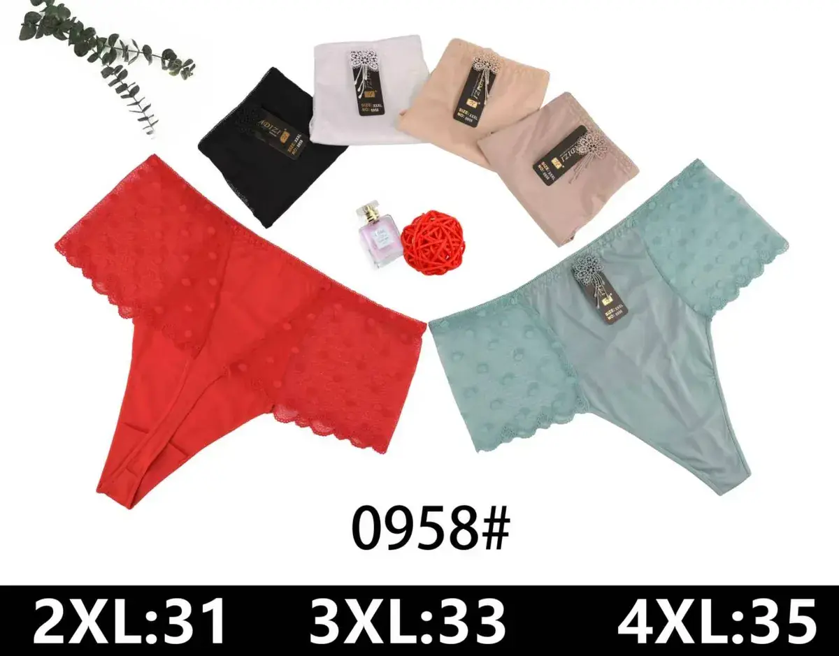Majtki damskie koronkowe 2XL-4XL mix kolorów 0958