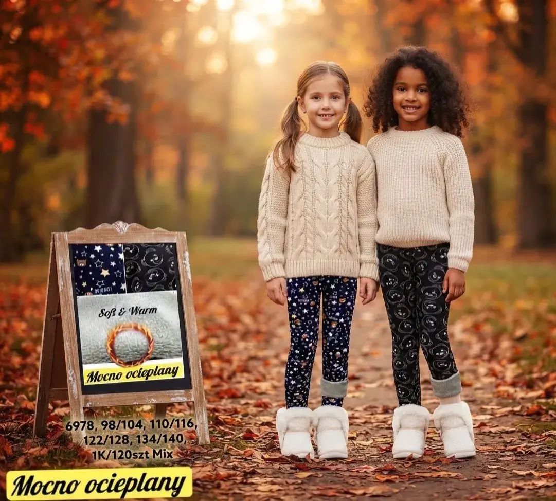 Legginsy dziecięce mocno ocieplane Soft & Warm mix wzorów