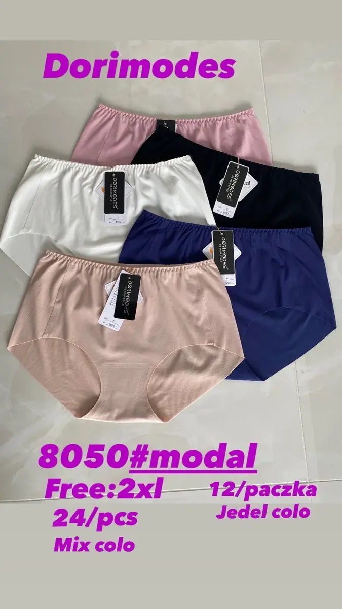 Majtki damskie modal mix kolorów rozmiar 2XL 24 szt