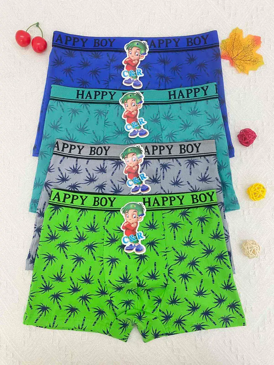Bokserki męskie Happy Boy z nadrukiem palm, mix kolorów XXL