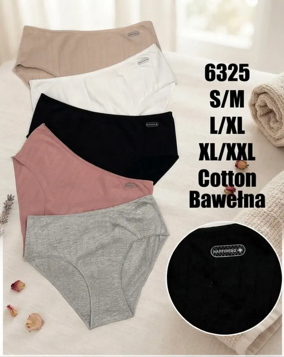 Majtki bawełniane damskie 6325 mix kolorów S-XXL