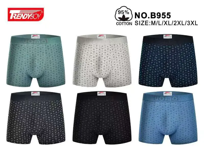Bokserki męskie TrendyBoy bawełniane z nadrukiem NO.B955
