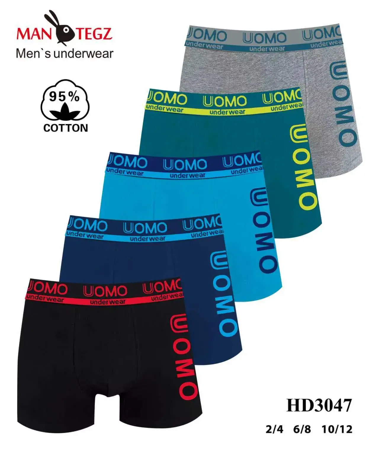 Bokserki męskie UOMO 95% bawełna 4 szt. HD3047