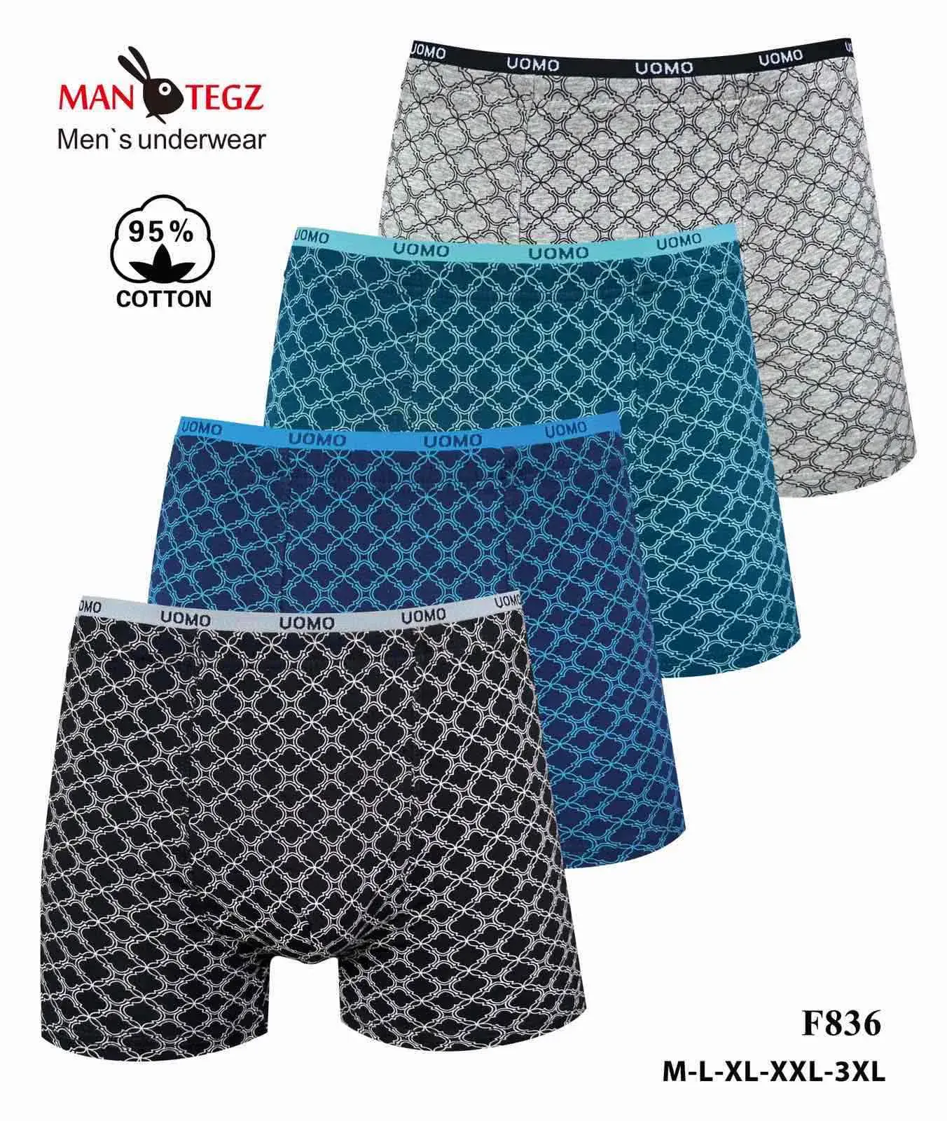 Bokserki męskie UMO 4 szt. M-L-XL-XXL F836 95% bawełna