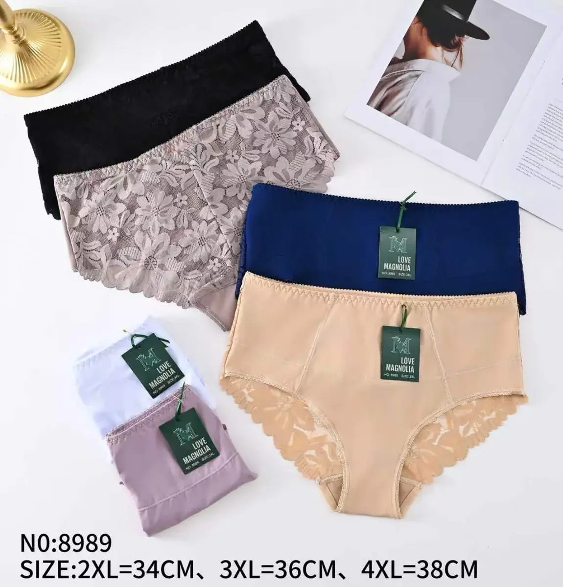 Majtki damskie Love Magnolia z koronką w rozmiarach 2XL-4XL
