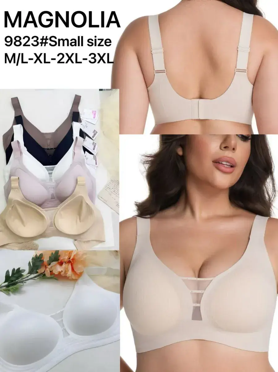 Magnolia Biustonosz Bezszwowy Komfortowy w Kolorach Nude i Granat