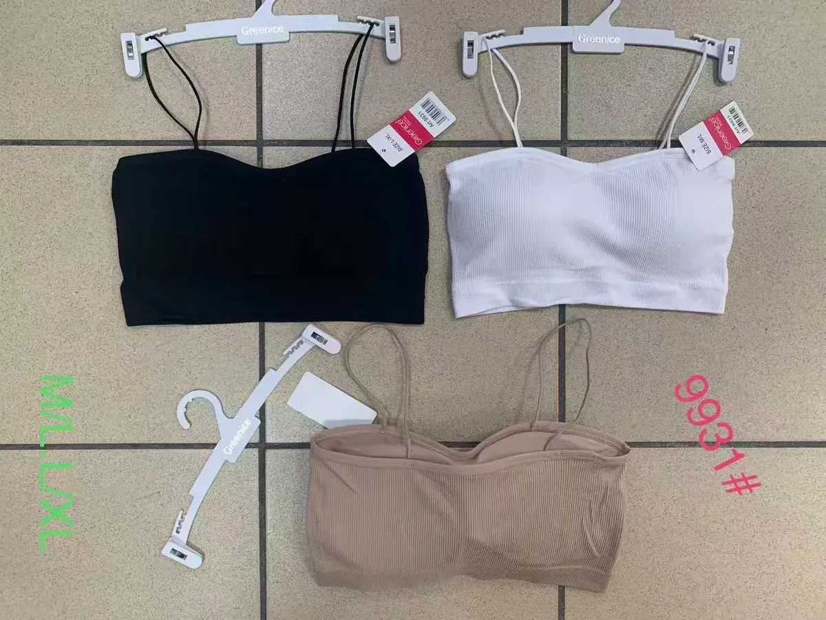 Top damski Greenice prążkowany beżowy, biały, czarny M-L/XL