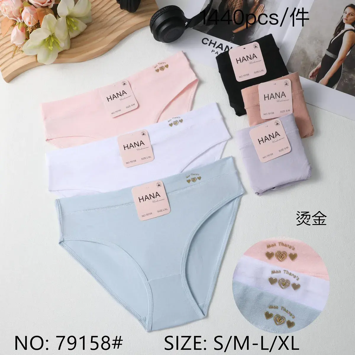Majtki damskie HANA mix kolorów S/M L/XL bawełniane 1440 szt