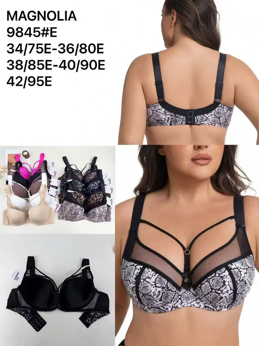 Biustonosz Magnolia z siateczką i wzorem węża, rozmiary 75E-95E