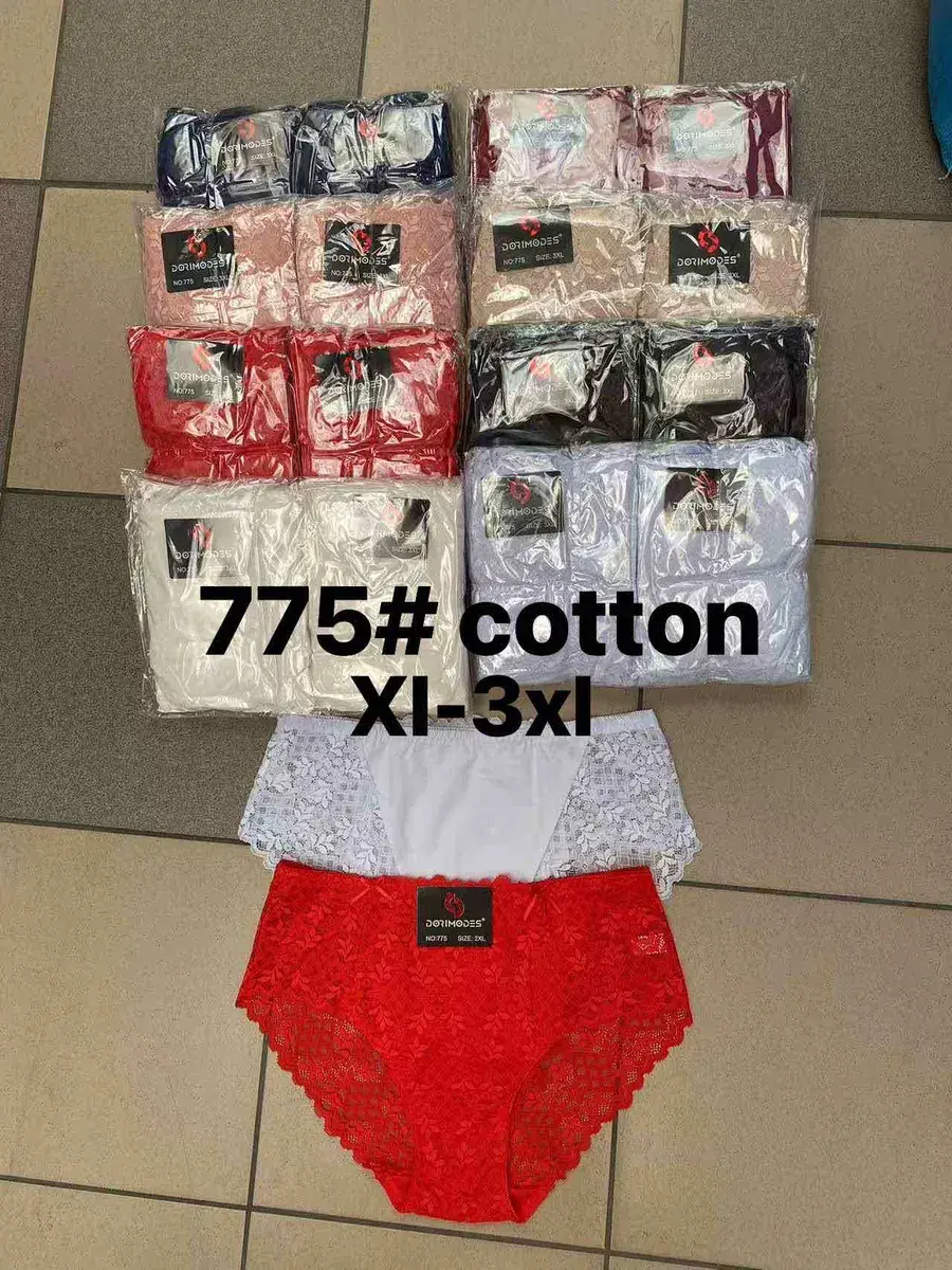 Majtki damskie bawełniane z koronką 775# rozmiar XL-3XL mix kolorów