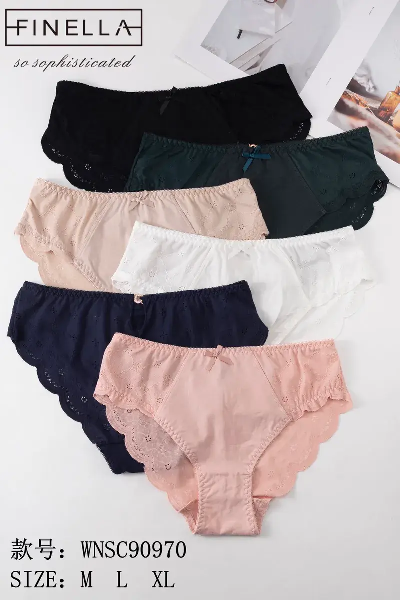 Majtki damskie Finella z koronką w 6 kolorach, rozmiary M-XL