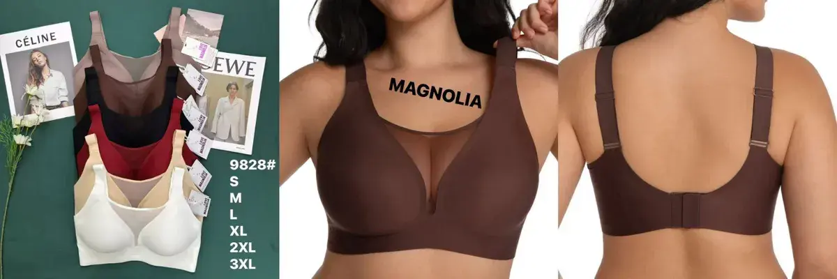 Biustonosz Magnolia Brązowy Bez Fiszbin Komfortowy