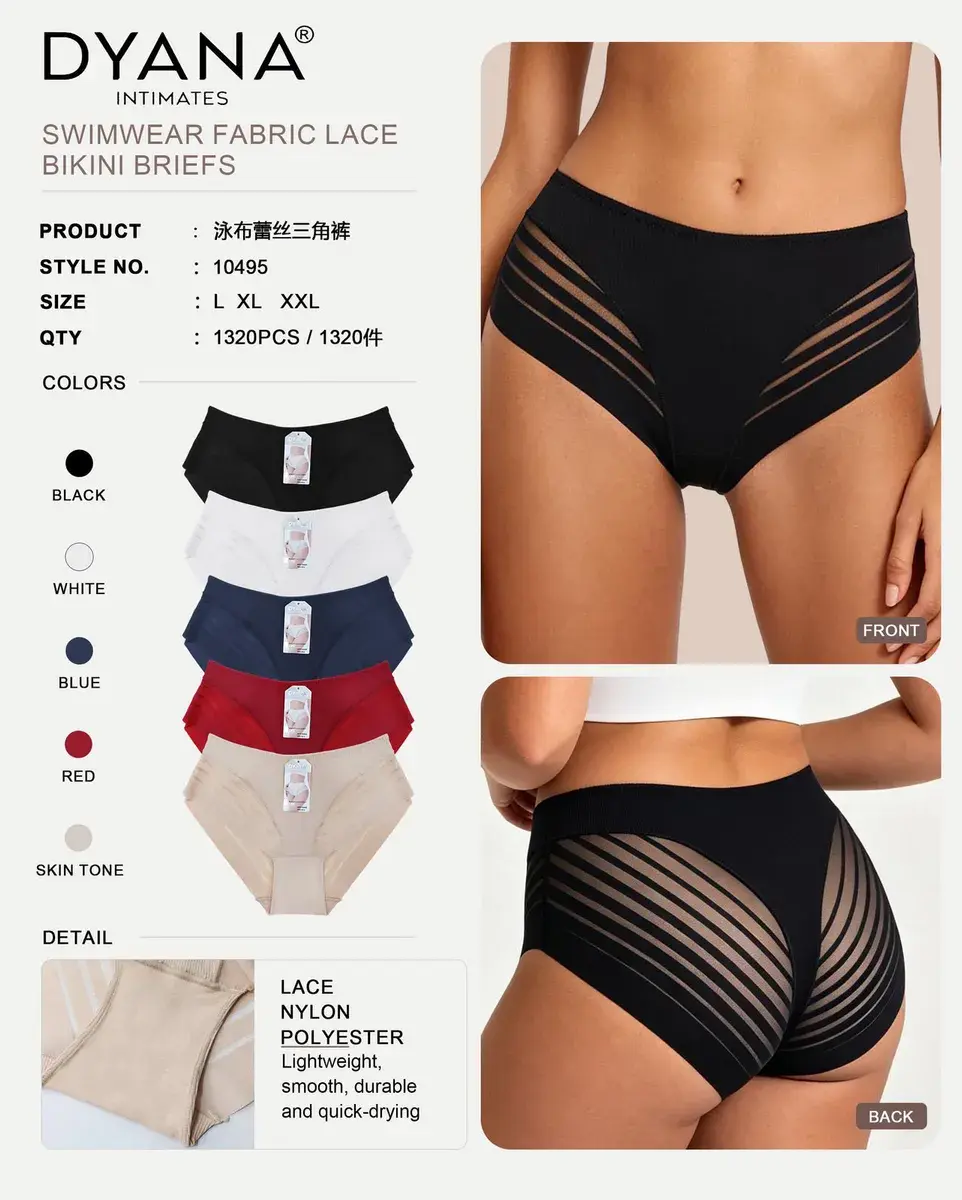 Majtki Bikini z Koronką w Kolorach Basic L-XXL