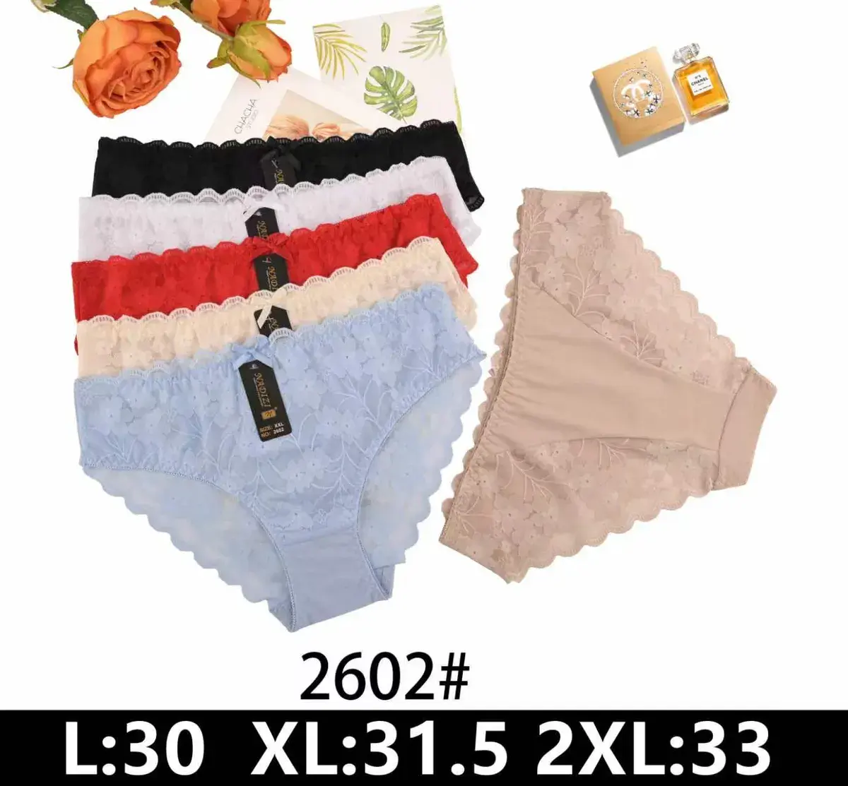 Majtki damskie koronkowe 5 kolorów L-2XL 2602